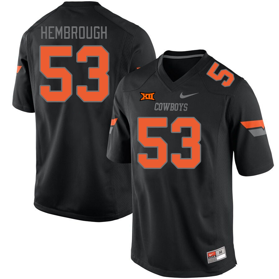 Oklahoma State Cowboys #53 Matt Hembrough College Football Jerseys Stitched Sale-Retro Black